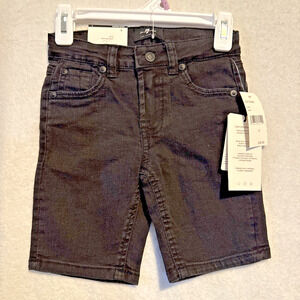 7 For All Mankind Boys Black Jean Bermuda Short Size 6 NWT